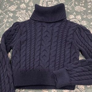 T Tahari Kids' Cable Knit Sweater - Dark Blue